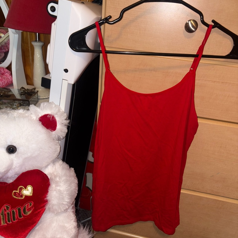 Time and Tru Red Fitted Camisole Top